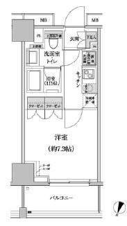 パークハビオ渋谷本町レジデンス 810 間取り図