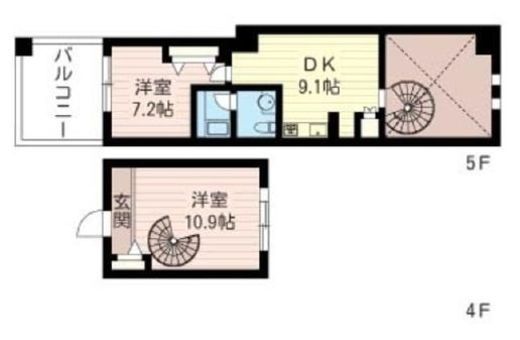 レジデンスシャルマン月島 839 間取り図