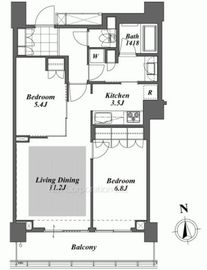 ブリリアイストタワー勝どき 15F3 間取り図