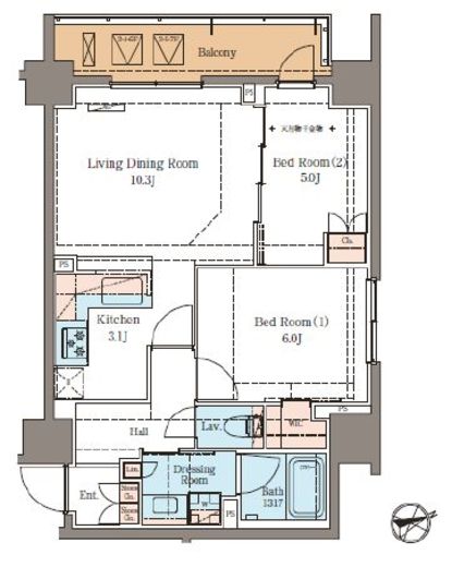 BluRock青葉台 505 間取り図