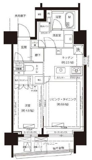 リビオレゾン千代田岩本町ザ・マークス 4階 間取り図