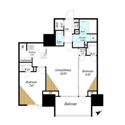 グランドヒルズ恵比寿 8階 間取り図