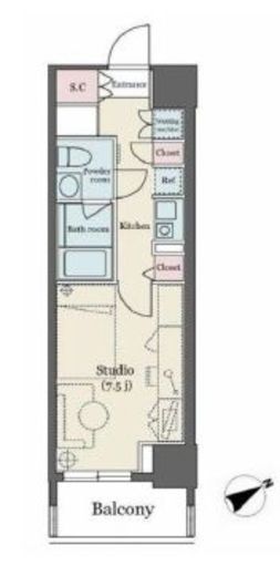 六本木デュープレックスタワー 1213 間取り図