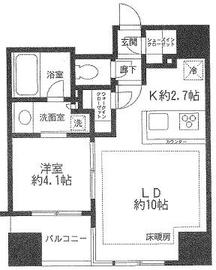 アスコットパーク日本橋浜町アルテ 4階 間取り図