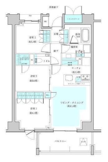 ザ・パークハウス早稲田 5階 間取り図