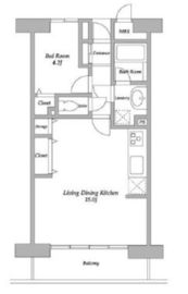 プラザ勝どき 1328 間取り図