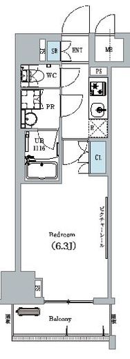 ディームス蔵前 602 間取り図