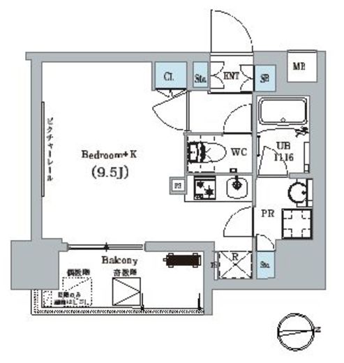 ディームス蔵前 404 間取り図