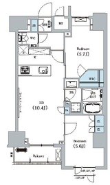 ディームス蔵前 1102 間取り図