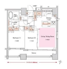 クラッシィスイート赤坂 12階 間取り図