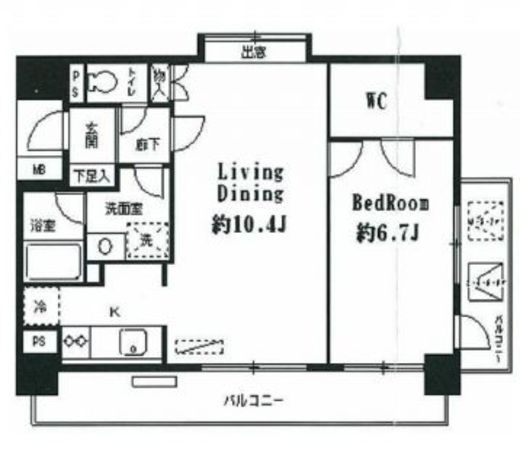 エステージ築地 801 間取り図