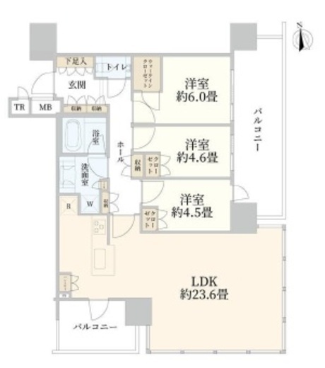 パークコート浜離宮ザ・タワー 16階 間取り図