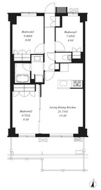 フレンシア洗足池 408 間取り図