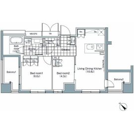 パークハビオ赤坂 709 間取り図