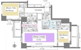 ディアナコート御苑内藤町 8階 間取り図