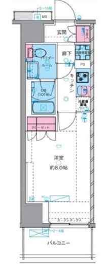 ジェノヴィア四谷三丁目グリーンヴェール 7階 間取り図