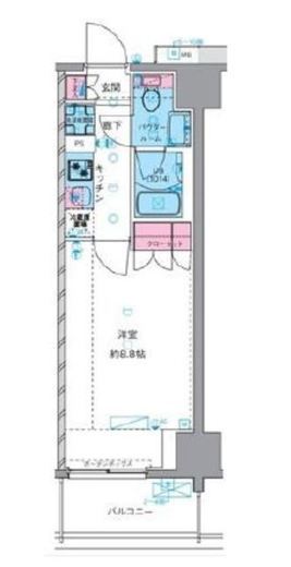 ジェノヴィア四谷三丁目グリーンヴェール 8階 間取り図