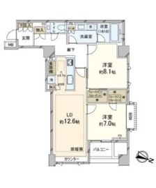 グランスイート六番町 1階 間取り図