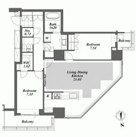 ブリリアイストタワー勝どき 2901 間取り図