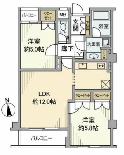 マートルコート白金三光坂 4階 間取り図