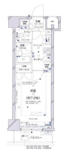 パレステュディオ新宿パークサイド 6階 間取り図