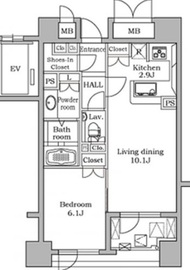 レジディア代官山 502 間取り図