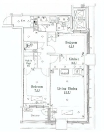 クレストプライムタワー芝 18階 間取り図