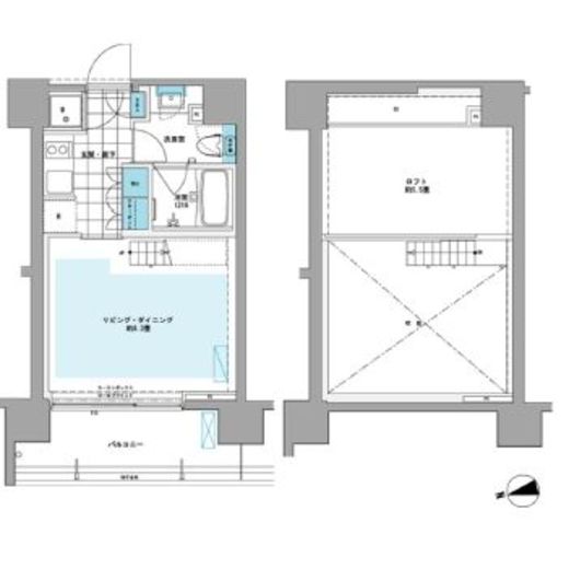 プライムアーバン芝浦LOFT 1105 間取り図