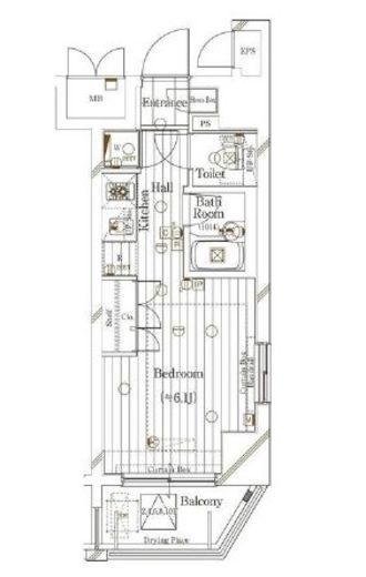 ガリシアヒルズ西麻布WEST 6階 間取り図