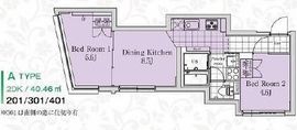 エクサム小石川2 201 間取り図