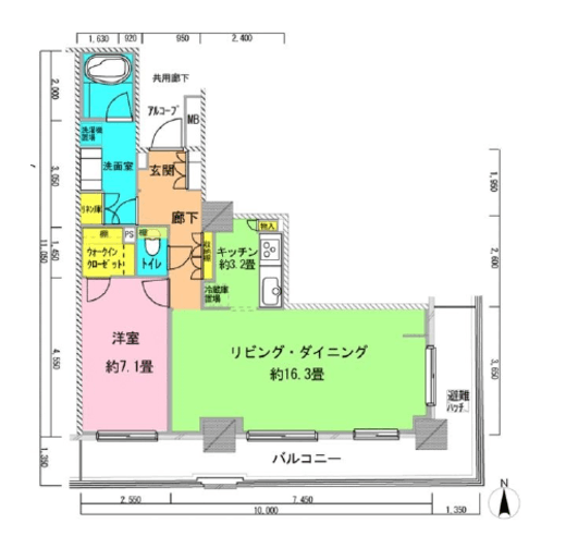 パークタワー秋葉原 16階 間取り図