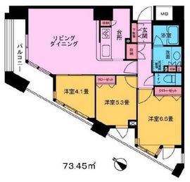 クレストフォルム月島サウススクエア 7階 間取り図