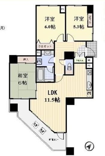 プロスペクト清澄庭園 803 間取り図