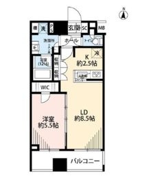 プレール・ドゥーク蔵前 6階 間取り図