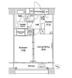 ファーストリアルタワー新宿 2207 間取り図