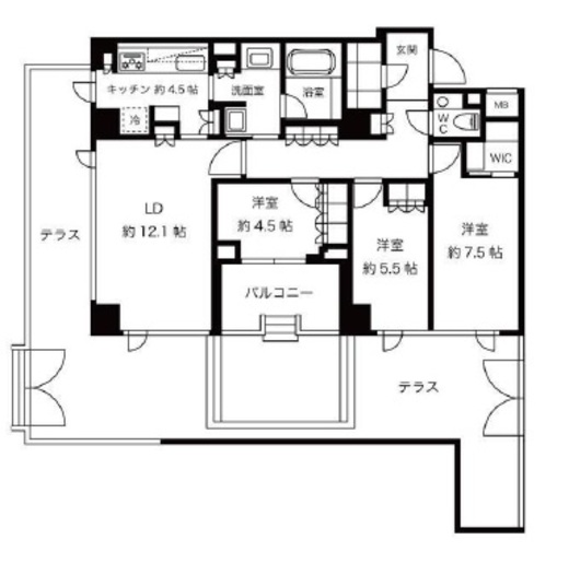 グランスイート広尾 2階 間取り図