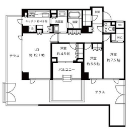 グランスイート広尾 2階 間取り図