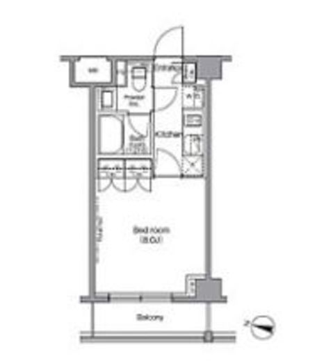 ディームス麻布狸穴町 512 間取り図
