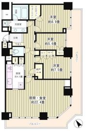 西新宿パークサイドタワー 7階 間取り図