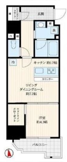 ログ浅草ウエスト 11階 間取り図