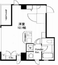 フレスカ代々木上原2 302 間取り図