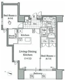 レジディア文京本駒込 1501 間取り図