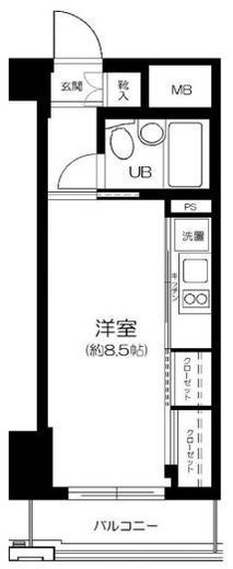 パークリュクス門前仲町mono 5階 間取り図