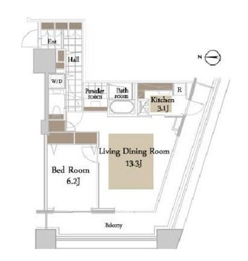 コンシェリア西新宿タワーズウエスト 14階 間取り図