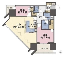 グランドヒルズ恵比寿 12階 間取り図