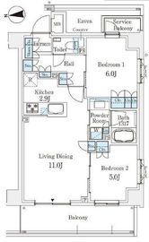 リビオ四谷 5階 間取り図