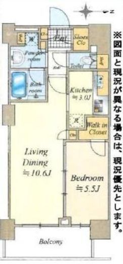 勝どきビュータワー 33階 間取り図