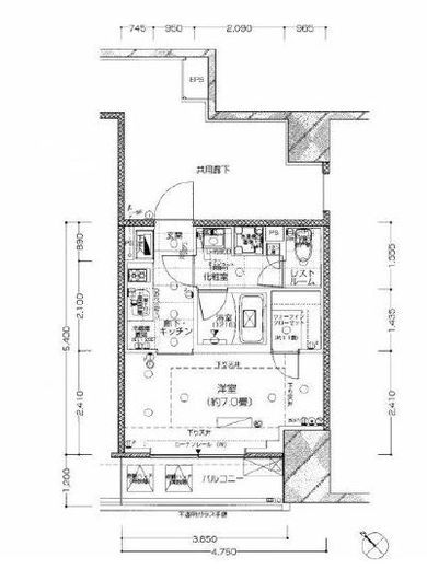 ピアース赤坂 2階 間取り図