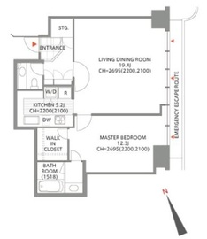 アークタワーズイースト 2202 間取り図