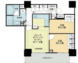 ライオンズ四谷タワーゲート 14階 間取り図